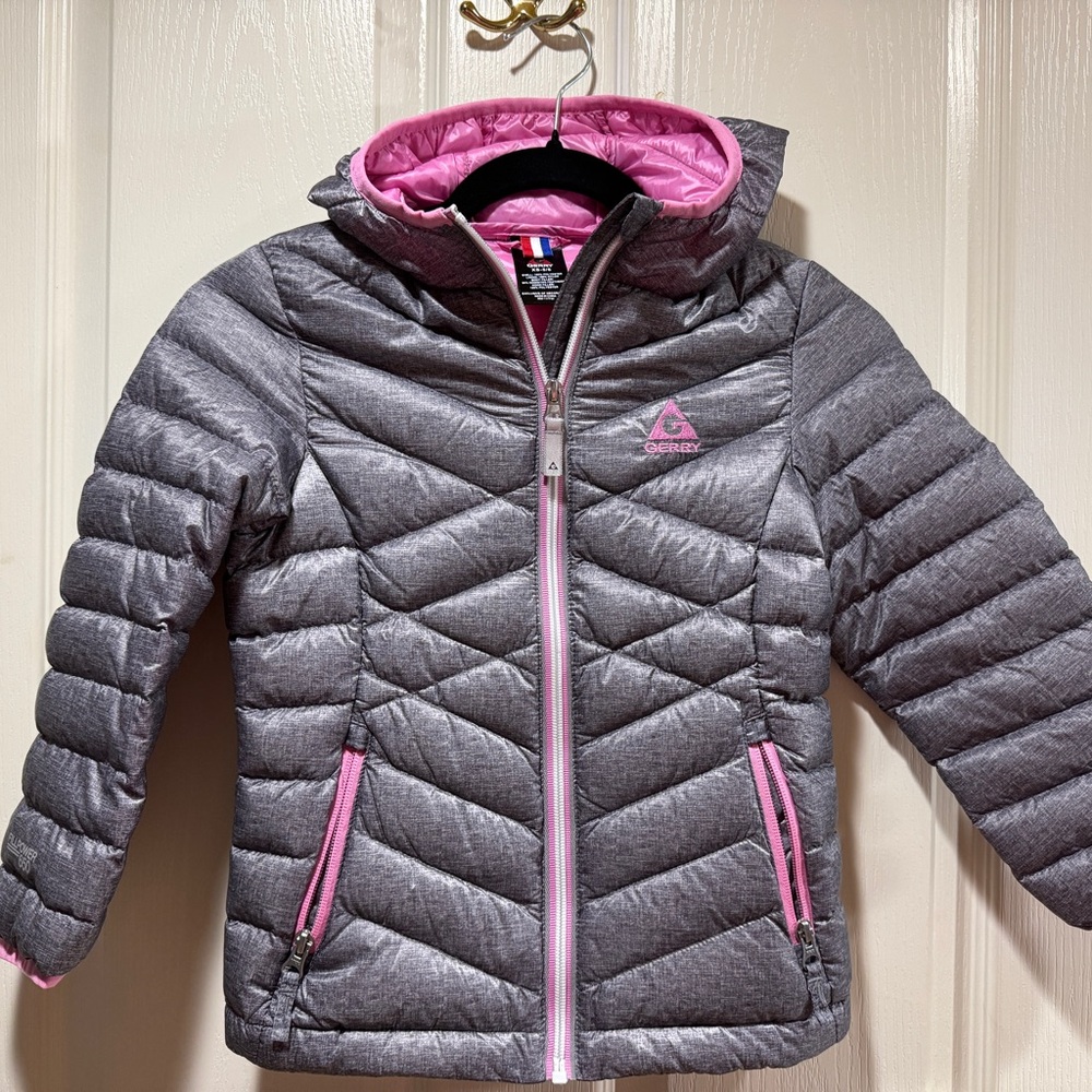 GERRY Kids Gray and Pink Puffer Jacket